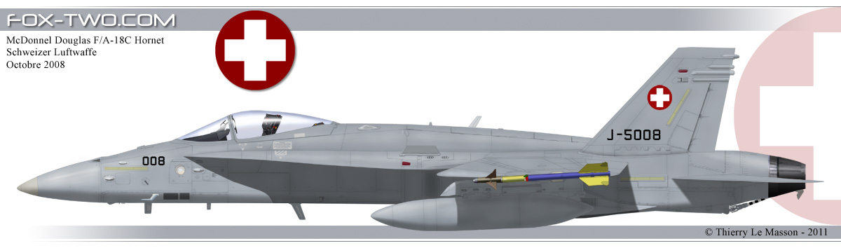 Profil d'un F/A-18C Hornet du Fliegerstaffel 11.